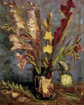 flores - Jarrón con Gladiolos Vincent van Gogh Impresionismo Flores